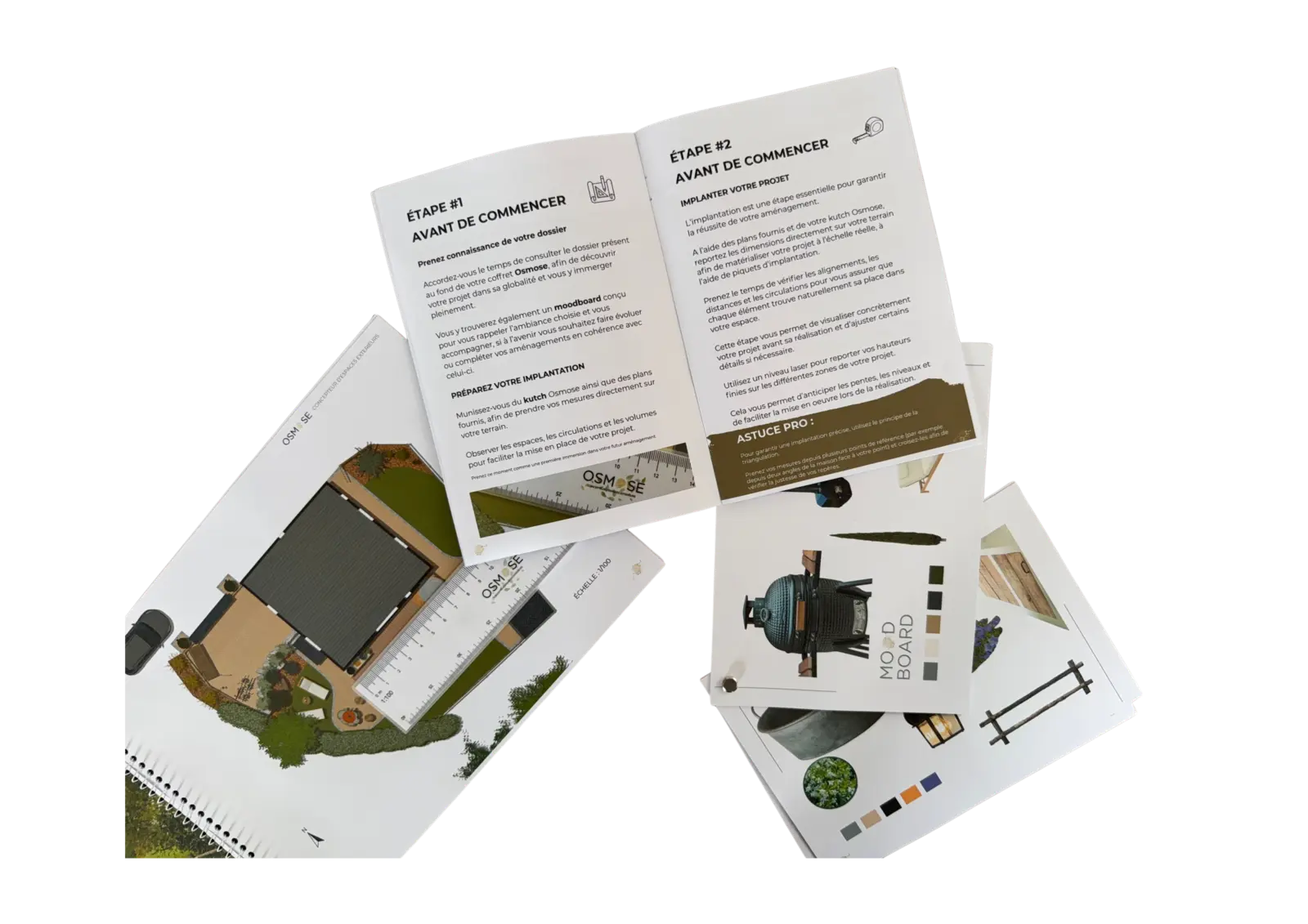 Plan 2D d'un projet d'aménagement extérieur conçu par Osmose.